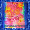 Aster Hand-Painted Silk Scarf - Blue Abstract Silk Art - Floral Scarf with Pink Asters & Yellow Phlox - Boho Chic Scarf - OOAK Wearable Art (Frame not Included)
