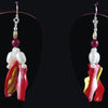 The Garnet Galaxy Statement Earrings - Red Mother-of-Pearl Dangles with Garnet Red & White Freshwater Pearls (Sterling Silver Earwires)