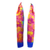 SilkArt: The Morning Glory Colony of the Sapphire Galaxy - Hand-Painted Silk Scarf (8x54) - Sappire Blue Border with Pink & Yellow Flowers