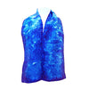 SilkArt: The Sapphire Galaxy - Hand-Painted Silk Scarf (8x54) - Sapphire Blue