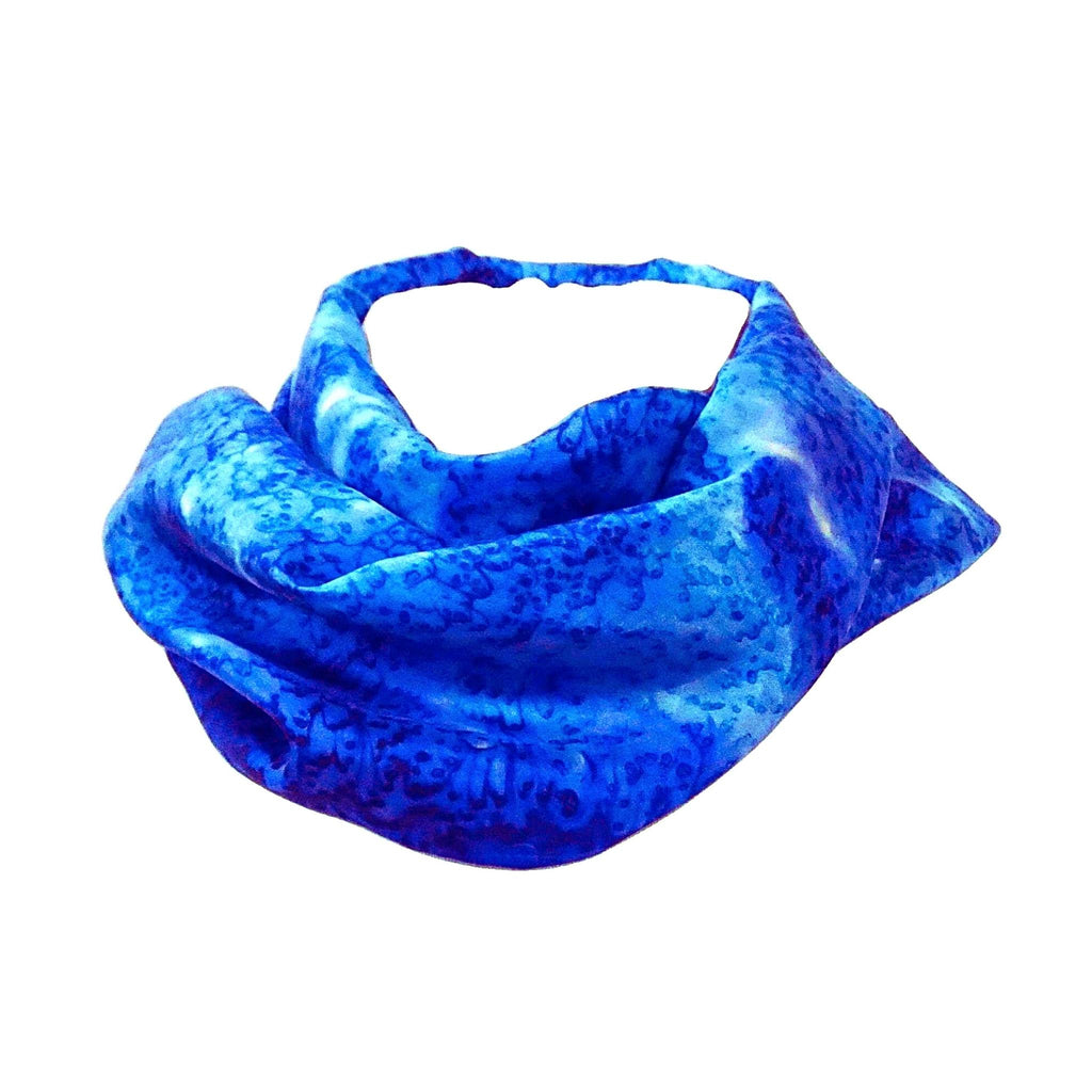 SilkArt: The Sapphire Galaxy - Hand-Painted Silk Scarf (8x54)  - Sapphire Blue