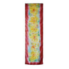 SilkArt: The Carnation Colony of the Garnet Galaxy - Hand-Painted Silk Scarf 8x54 - Garnet Red Border with Yellow Flowers (back)