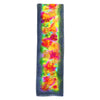 SilkArt: The Sweet Pea Colony of the Diamond Galaxy - Hand-Painted Silk Scarf (8x54) - Gray Border with Red & Yellow Flowers