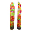 SilkArt: The Sweet Pea Colony of the Diamond Galaxy - Hand-Painted Silk Scarf (8x54) - Gray Border with Red & Yellow Flowers