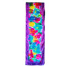 SilkArt: The Violet Colony of the Amethyst Galaxy - Hand-Painted Silk Scarf (8x54) - Purple Border with Violet Pink, Yellow, & Blue Flowers