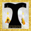 The Citrine Galaxy Statement Earrings - Yellow Mother-of-Pearl Dangles with Yellow & White Freshwater Pearls - Sterling Silver Earwires (Frame not Included)