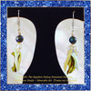 The Sapphire Galaxy Statement Earrings - Mint Green Mother-of-Pearl Dangles with Sapphire Blue & White Pearls - Sterling Silver Earwires (Frame not Included)