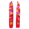 SilkArt: The Ruby Galaxy - Hand-Painted Silk Scarf (8x54) - Red Border with Mauve, Orange and Yellow