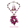 The Ruby Galaxy Statement Necklace and Earrings - Magenta Pink Mother-of-Pearl Bib and Dangles with Pink & White Freshwater Pearls (Sterling Silver Toggle Clasp & Earwires)