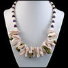 The Amethyst Galaxy Statement Necklace - Lilac Mother-of-Pearl Bib with Purple & White Freshwater Pearls (Sterling Silver Toggle Clasp)
