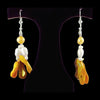 The Citrine Galaxy Statement Earrings - Yellow Mother-of-Pearl Dangles with Yellow & White Freshwater Pearls (Sterling Silver Earwires)